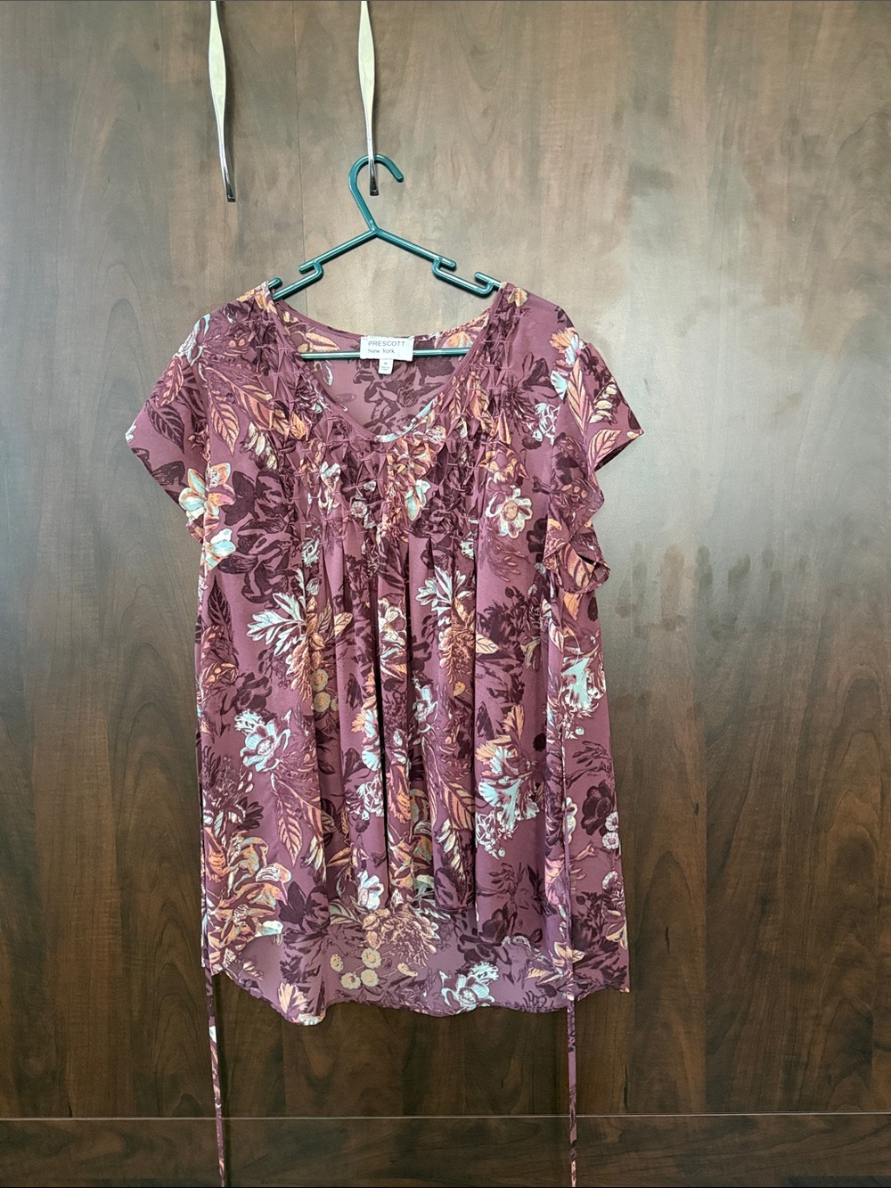 Scott Mauve Floral Short-Sleeve Tunic